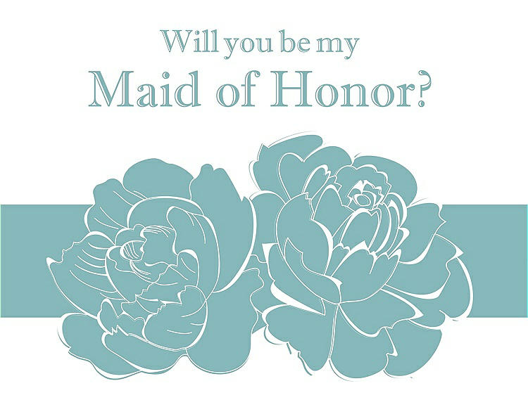 Front View - Seaside & Seaside Will You Be My Maid of Honor Card - 2 Color Flowers