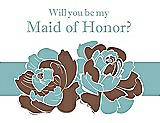 Front View Thumbnail - Almond & Seaside Will You Be My Maid of Honor Card - 2 Color Flowers