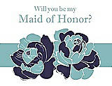 Front View Thumbnail - Amethyst & Seaside Will You Be My Maid of Honor Card - 2 Color Flowers