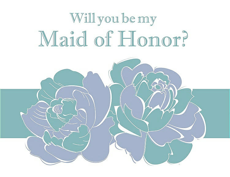 Front View - Arctic & Seaside Will You Be My Maid of Honor Card - 2 Color Flowers