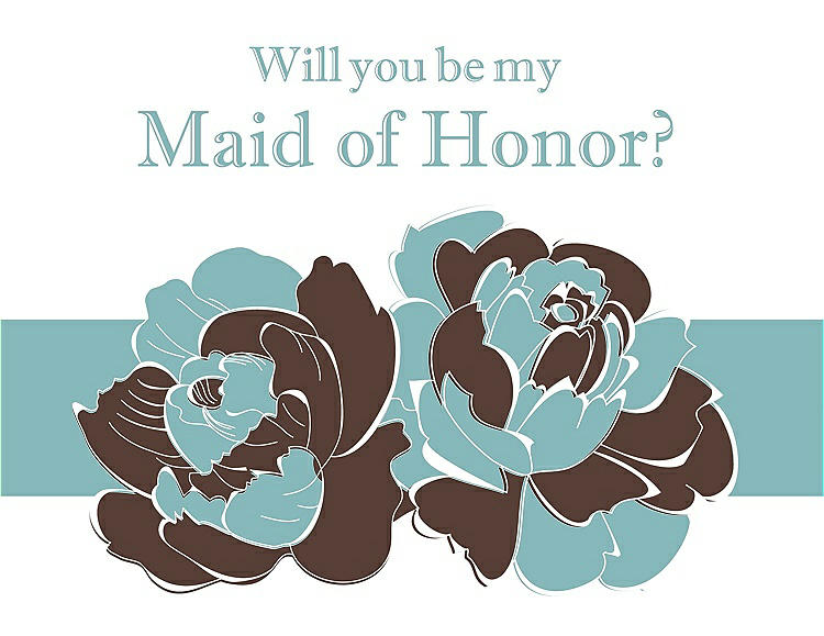 Front View - Brownie & Seaside Will You Be My Maid of Honor Card - 2 Color Flowers