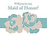 Front View Thumbnail - Cameo & Seaside Will You Be My Maid of Honor Card - 2 Color Flowers