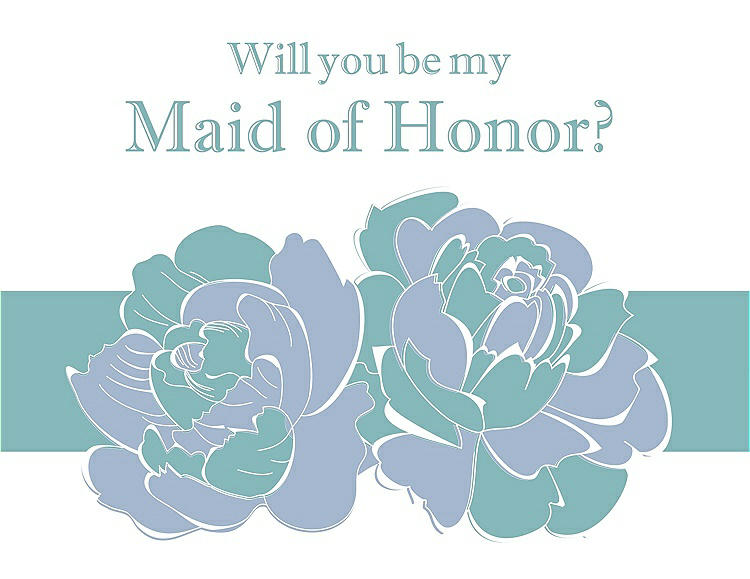 Front View - Cloudy & Seaside Will You Be My Maid of Honor Card - 2 Color Flowers