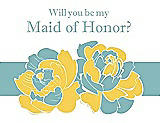 Front View Thumbnail - Daisy & Seaside Will You Be My Maid of Honor Card - 2 Color Flowers