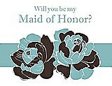 Front View Thumbnail - Espresso & Seaside Will You Be My Maid of Honor Card - 2 Color Flowers