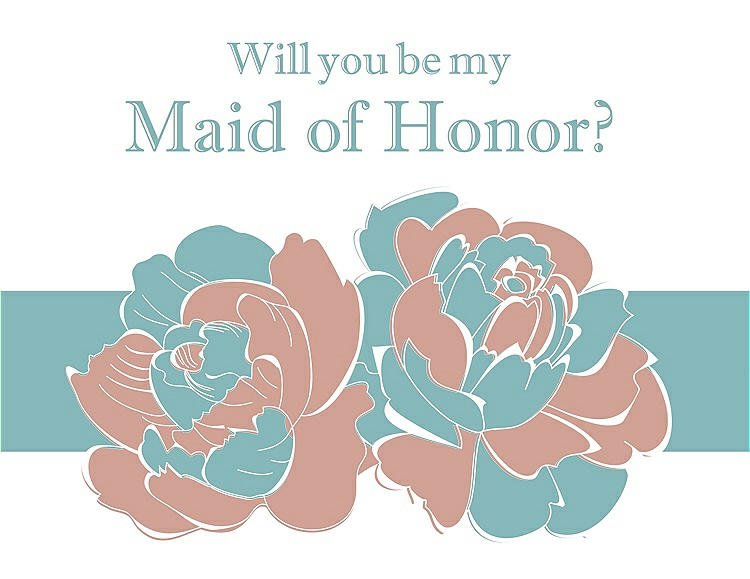 Front View - Fresco & Seaside Will You Be My Maid of Honor Card - 2 Color Flowers