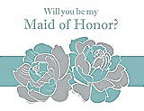 Front View Thumbnail - Frost & Seaside Will You Be My Maid of Honor Card - 2 Color Flowers