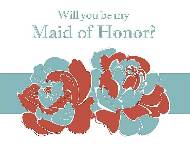 Front View - Fiesta & Seaside Will You Be My Maid of Honor Card - 2 Color Flowers