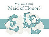 Front View Thumbnail - Ivory & Seaside Will You Be My Maid of Honor Card - 2 Color Flowers
