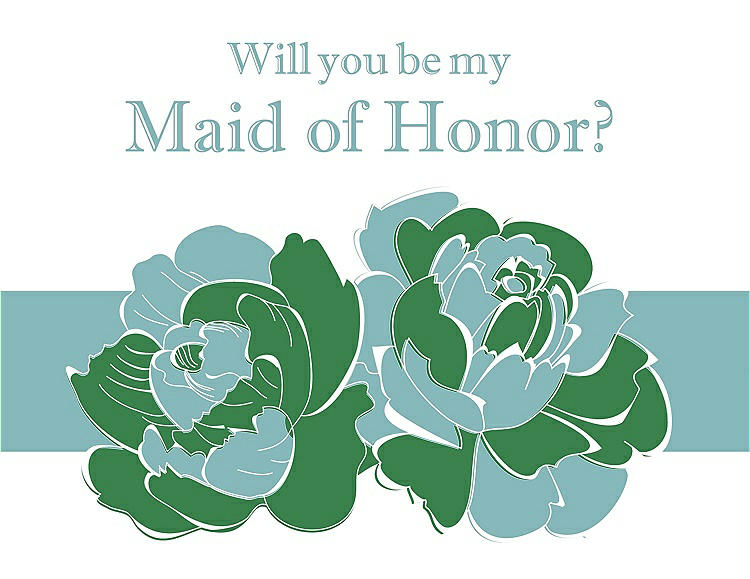 Front View - Ivy & Seaside Will You Be My Maid of Honor Card - 2 Color Flowers