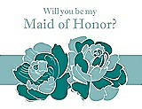 Front View Thumbnail - Jade & Seaside Will You Be My Maid of Honor Card - 2 Color Flowers