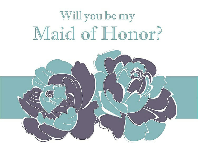 Front View - Lavender & Seaside Will You Be My Maid of Honor Card - 2 Color Flowers