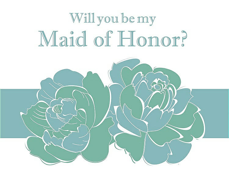Front View - Meadow & Seaside Will You Be My Maid of Honor Card - 2 Color Flowers