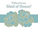 Front View Thumbnail - Mermaid & Seaside Will You Be My Maid of Honor Card - 2 Color Flowers