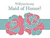 Front View Thumbnail - Nectar & Seaside Will You Be My Maid of Honor Card - 2 Color Flowers