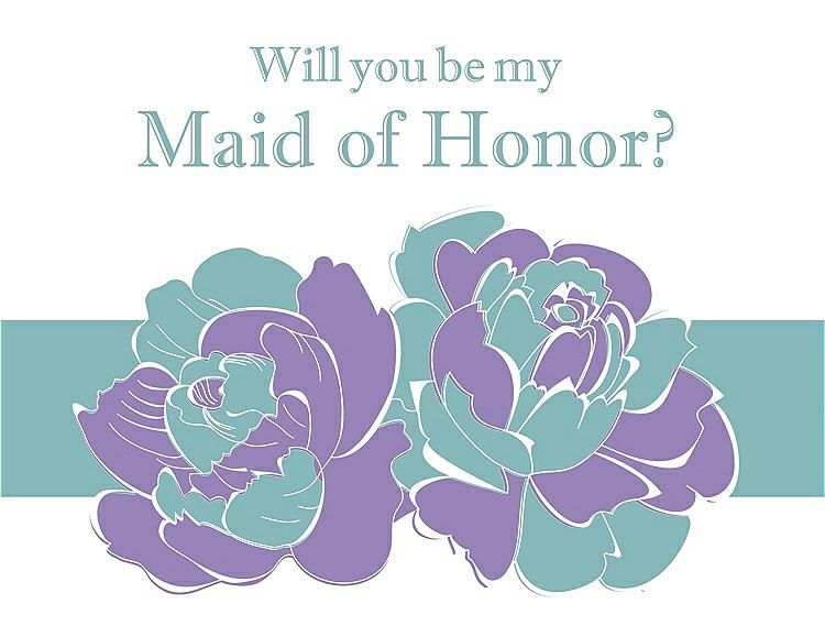 Front View - Pansy & Seaside Will You Be My Maid of Honor Card - 2 Color Flowers
