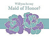 Front View Thumbnail - Pansy & Seaside Will You Be My Maid of Honor Card - 2 Color Flowers