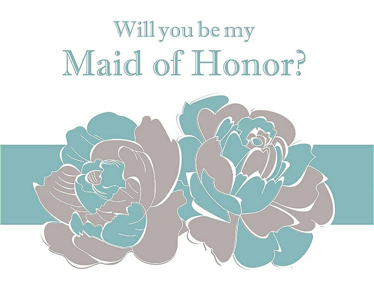Front View - Pebble Beach & Seaside Will You Be My Maid of Honor Card - 2 Color Flowers