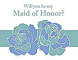 Front View Thumbnail - Periwinkle - PANTONE Serenity & Seaside Will You Be My Maid of Honor Card - 2 Color Flowers