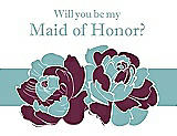 Front View Thumbnail - Ruby & Seaside Will You Be My Maid of Honor Card - 2 Color Flowers