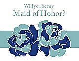 Front View Thumbnail - Sapphire & Seaside Will You Be My Maid of Honor Card - 2 Color Flowers