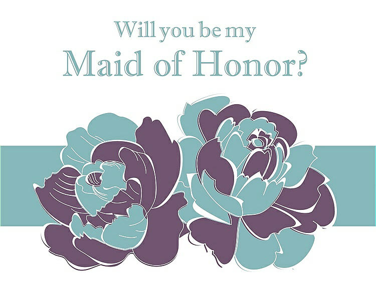 Front View - Smashing & Seaside Will You Be My Maid of Honor Card - 2 Color Flowers