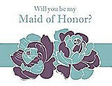 Front View Thumbnail - Smashing & Seaside Will You Be My Maid of Honor Card - 2 Color Flowers