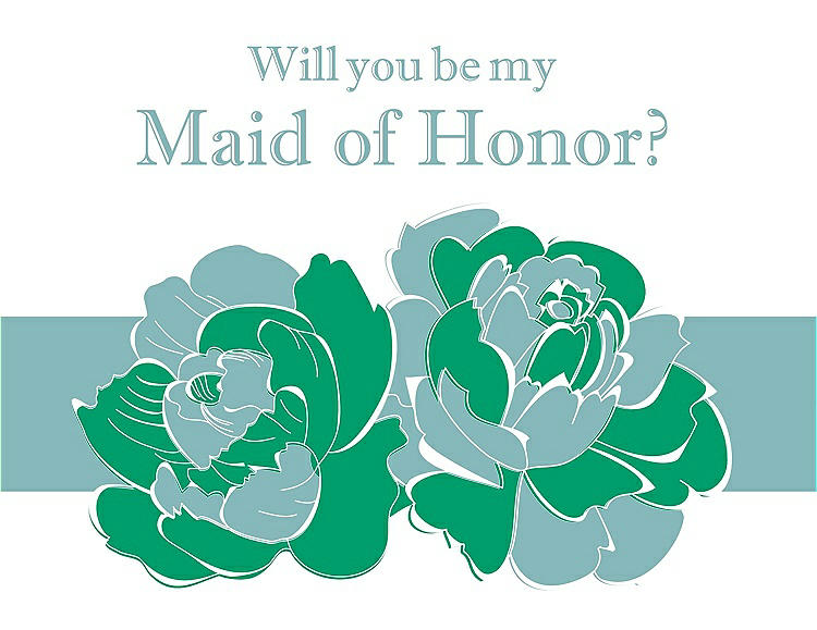 Front View - Shamrock & Seaside Will You Be My Maid of Honor Card - 2 Color Flowers