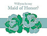 Front View Thumbnail - Shamrock & Seaside Will You Be My Maid of Honor Card - 2 Color Flowers