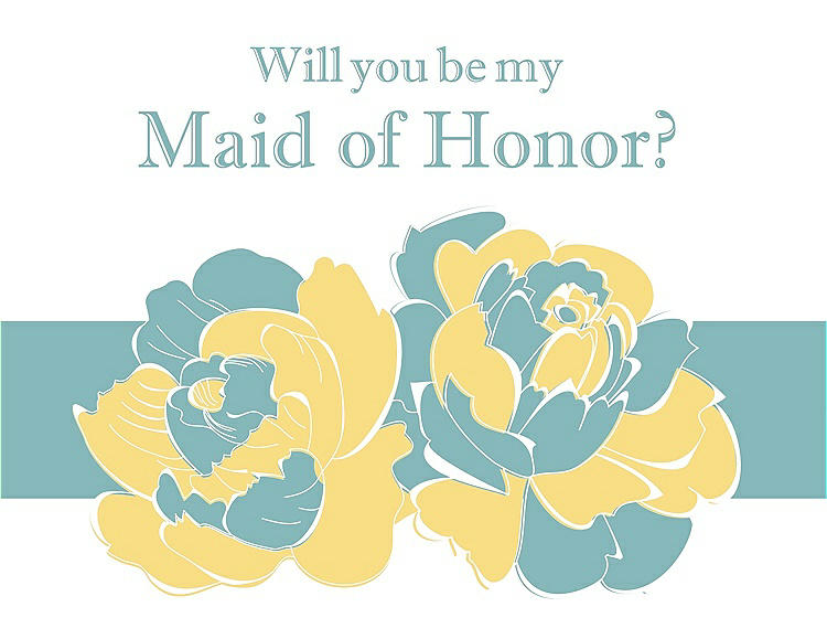 Front View - Sunflower & Seaside Will You Be My Maid of Honor Card - 2 Color Flowers
