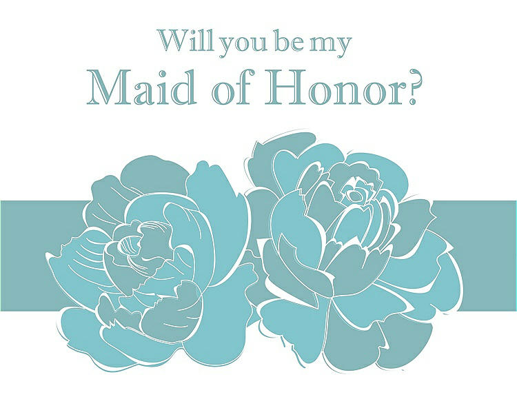 Front View - Spa & Seaside Will You Be My Maid of Honor Card - 2 Color Flowers