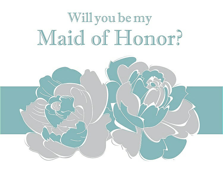 Front View - Sterling & Seaside Will You Be My Maid of Honor Card - 2 Color Flowers