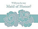 Front View Thumbnail - Surf Spray & Seaside Will You Be My Maid of Honor Card - 2 Color Flowers