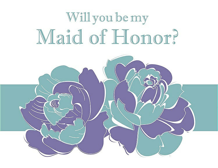 Front View - Tahiti & Seaside Will You Be My Maid of Honor Card - 2 Color Flowers