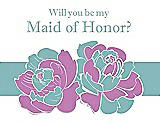 Front View Thumbnail - Tulip & Seaside Will You Be My Maid of Honor Card - 2 Color Flowers