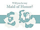 Front View Thumbnail - White & Seaside Will You Be My Maid of Honor Card - 2 Color Flowers