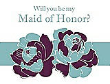 Front View Thumbnail - Wild Berry & Seaside Will You Be My Maid of Honor Card - 2 Color Flowers
