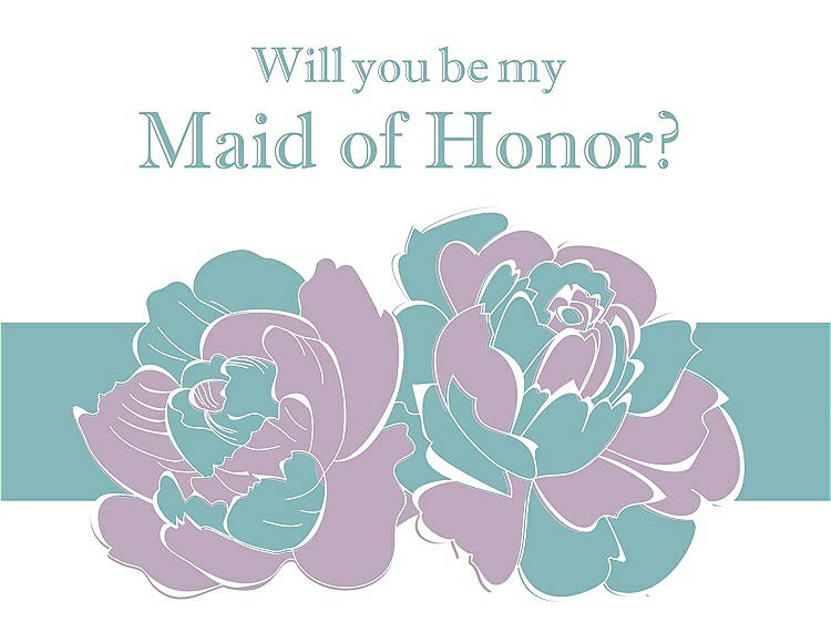 Front View - Wood Violet & Seaside Will You Be My Maid of Honor Card - 2 Color Flowers