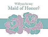 Front View Thumbnail - Wood Violet & Seaside Will You Be My Maid of Honor Card - 2 Color Flowers
