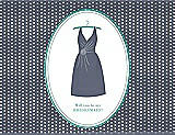 Front View Thumbnail - Blue Steel & Pantone Turquoise Will You Be My Bridesmaid Card - Dress