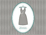 Front View Thumbnail - Cathedral & Pantone Turquoise Will You Be My Bridesmaid Card - Dress