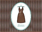 Front View Thumbnail - Cinnamon & Pantone Turquoise Will You Be My Bridesmaid Card - Dress