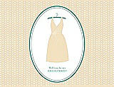 Front View Thumbnail - Corn Silk & Pantone Turquoise Will You Be My Bridesmaid Card - Dress