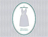 Front View Thumbnail - Dove & Pantone Turquoise Will You Be My Bridesmaid Card - Dress