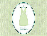 Front View Thumbnail - Honey Dew & Pantone Turquoise Will You Be My Bridesmaid Card - Dress