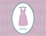 Front View Thumbnail - Hyacinth (iridescent Taffeta) & Pantone Turquoise Will You Be My Bridesmaid Card - Dress