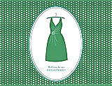 Front View Thumbnail - Juniper & Pantone Turquoise Will You Be My Bridesmaid Card - Dress