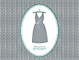 Front View Thumbnail - Mystic & Pantone Turquoise Will You Be My Bridesmaid Card - Dress