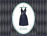 Front View Thumbnail - Navy Blue & Pantone Turquoise Will You Be My Bridesmaid Card - Dress