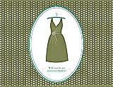 Front View Thumbnail - Olive & Pantone Turquoise Will You Be My Bridesmaid Card - Dress